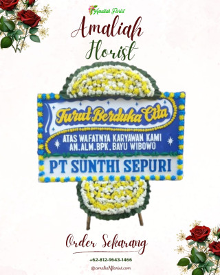 Papan Bunga Duka di Tenda